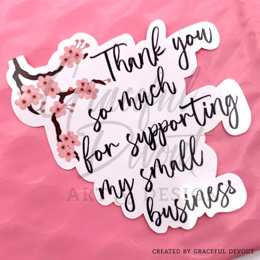 Thank You So Much For Supporting My Small Business- 2" (48ct.) Stickers - Picture 3 of 5